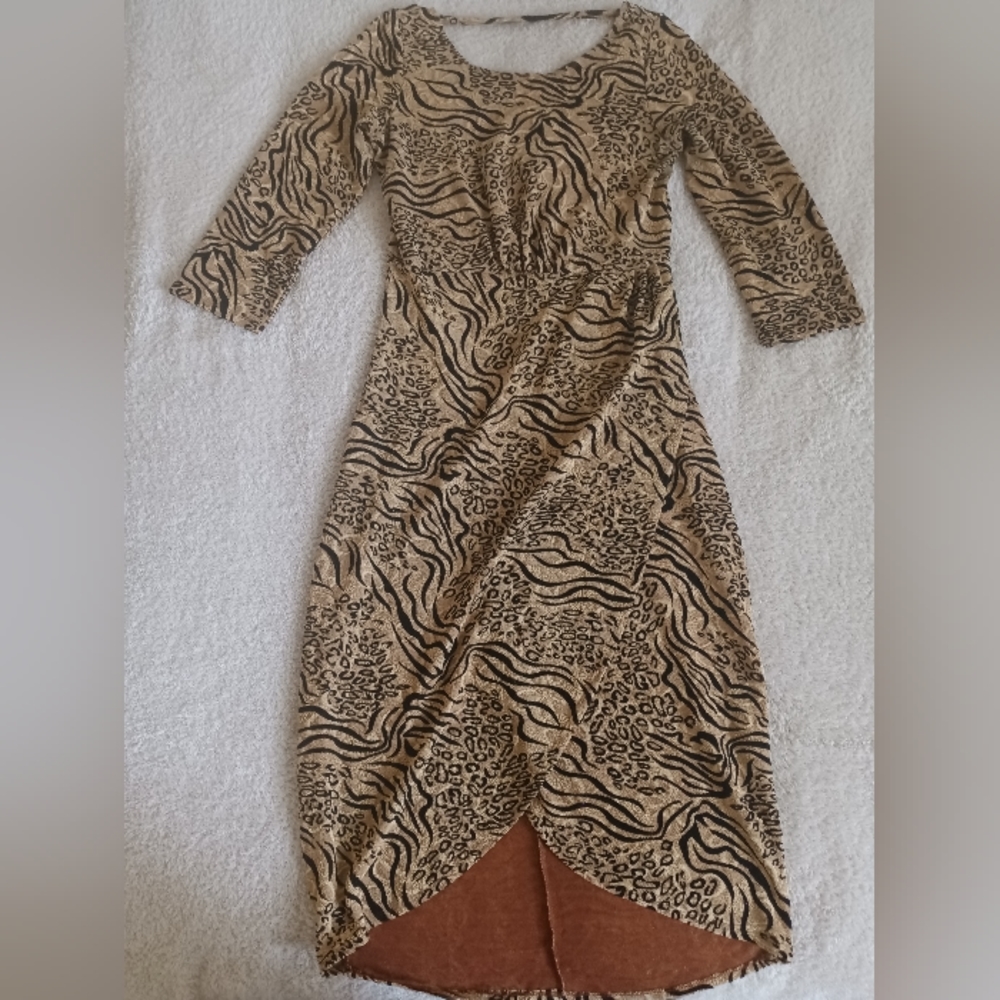 Gold Animal Print Dress
